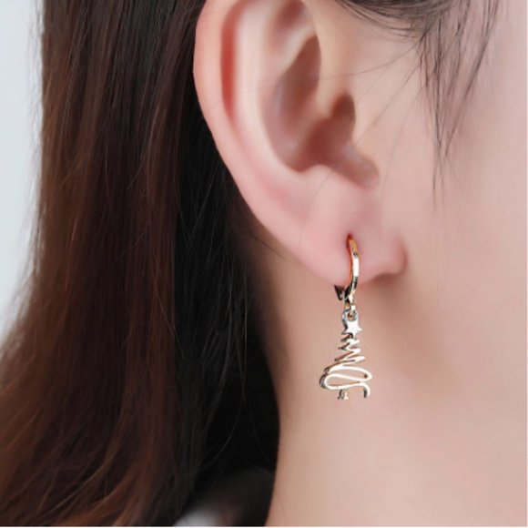 🍏50% OFF/3+...Christmas Tree Earrings (Gold) - Picture 3 of 7